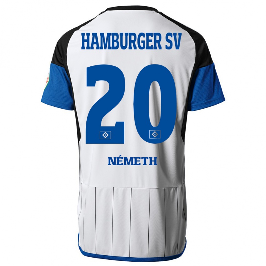 Børn András Németh #20 Hvid Hjemmebane Spillertrøjer 2023/24 Trøje T-Shirt