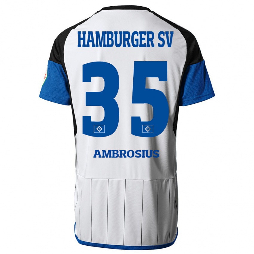 Børn Stephan Ambrosius #35 Hvid Hjemmebane Spillertrøjer 2023/24 Trøje T-Shirt