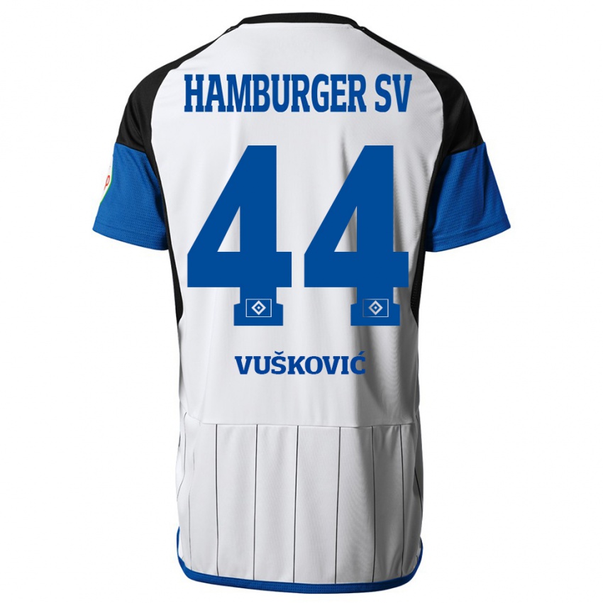 Børn Mario Vuskovic #44 Hvid Hjemmebane Spillertrøjer 2023/24 Trøje T-Shirt