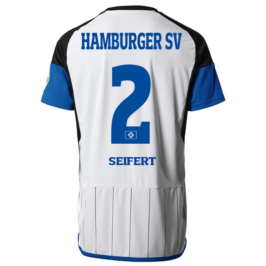 Børn Luis Seifert #2 Hvid Hjemmebane Spillertrøjer 2023/24 Trøje T-Shirt