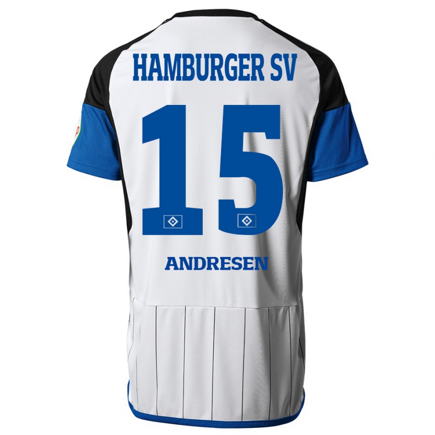 Børn Bent Andresen #15 Hvid Hjemmebane Spillertrøjer 2023/24 Trøje T-Shirt