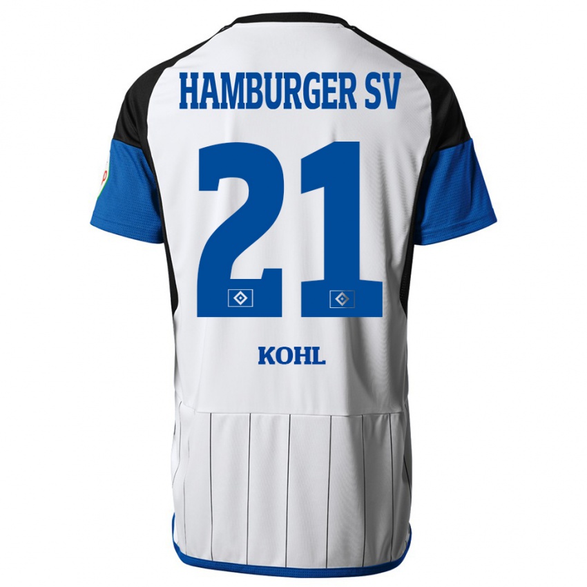 Børn Ohene Köhl #21 Hvid Hjemmebane Spillertrøjer 2023/24 Trøje T-Shirt