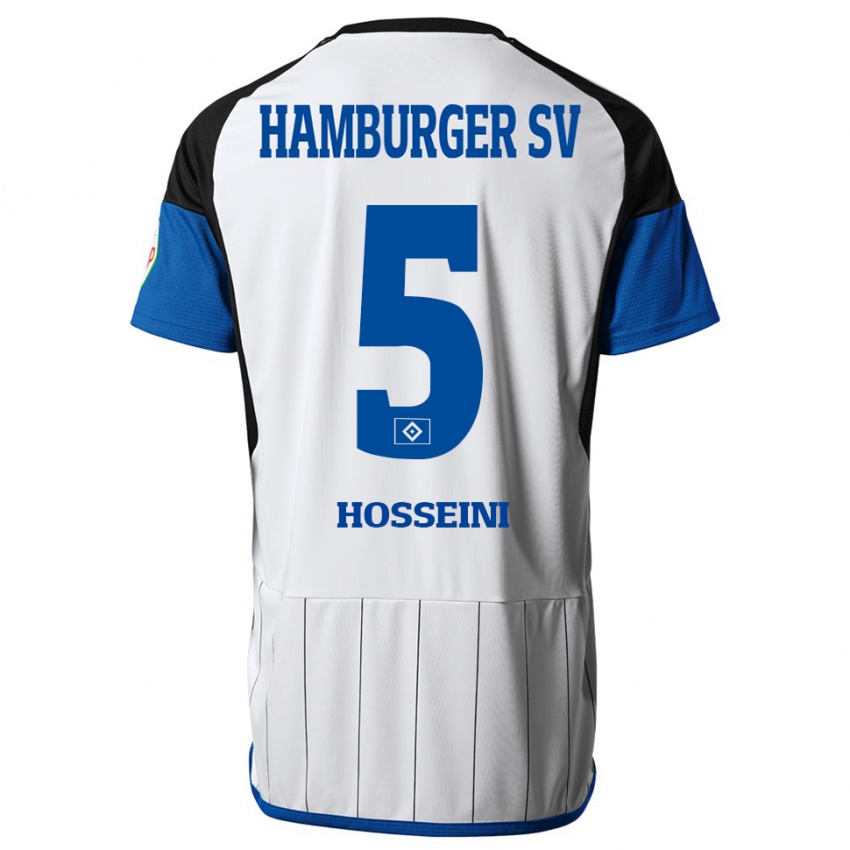Børn Reza Hosseini #5 Hvid Hjemmebane Spillertrøjer 2023/24 Trøje T-Shirt