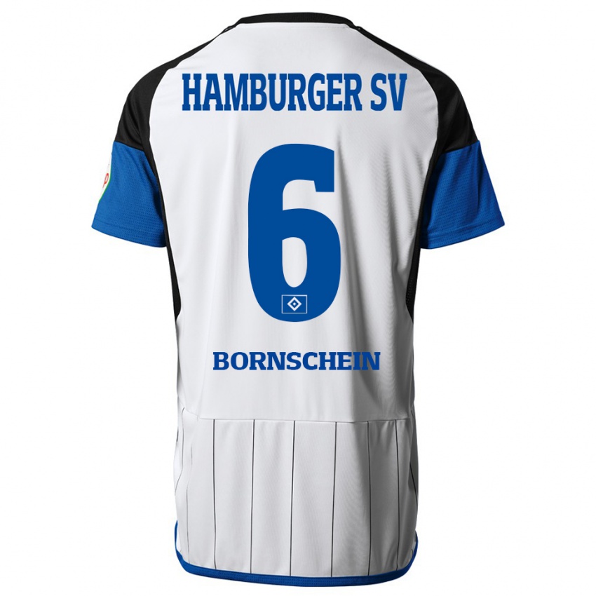 Børn Lukas Bornschein #6 Hvid Hjemmebane Spillertrøjer 2023/24 Trøje T-Shirt