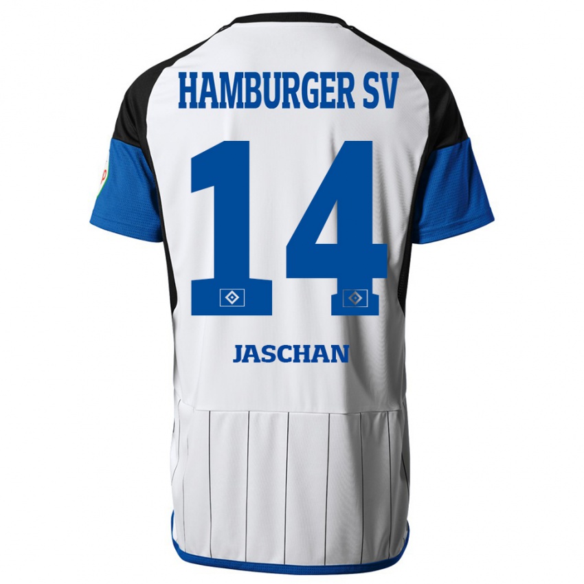 Børn Endrik Jaschan #14 Hvid Hjemmebane Spillertrøjer 2023/24 Trøje T-Shirt