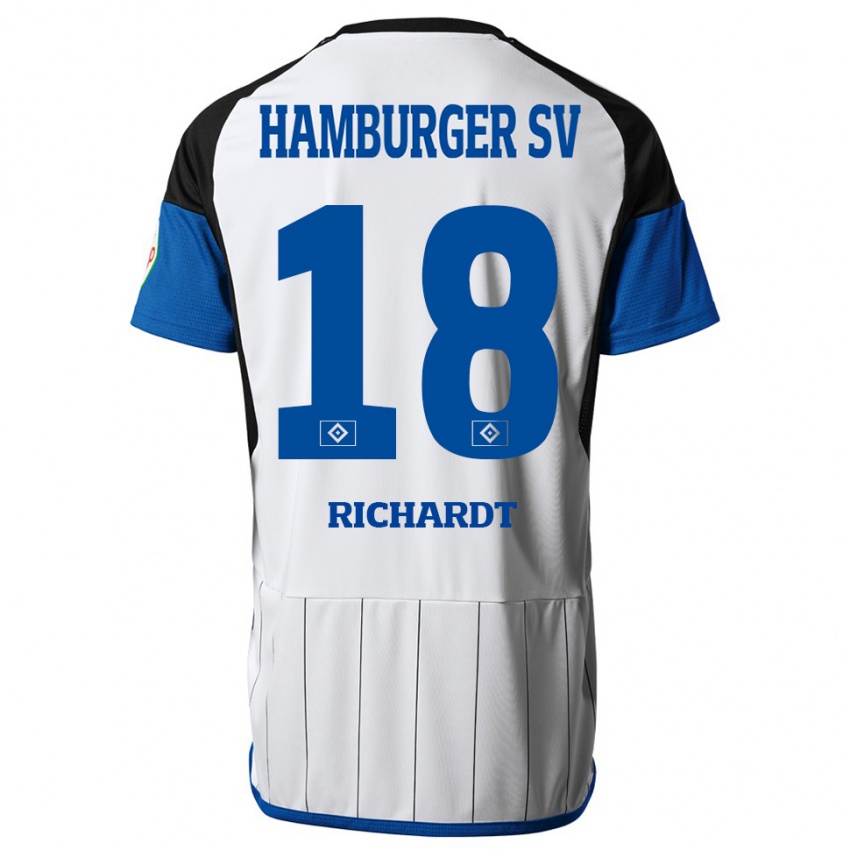 Børn Dayo Richardt #18 Hvid Hjemmebane Spillertrøjer 2023/24 Trøje T-Shirt