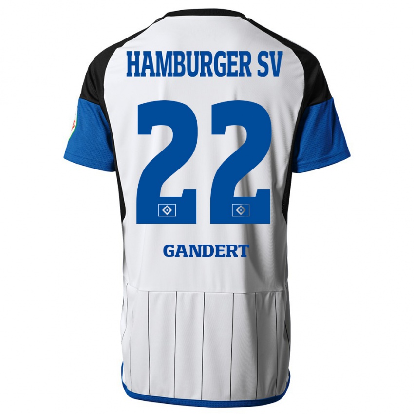 Børn Jeremy Gandert #22 Hvid Hjemmebane Spillertrøjer 2023/24 Trøje T-Shirt