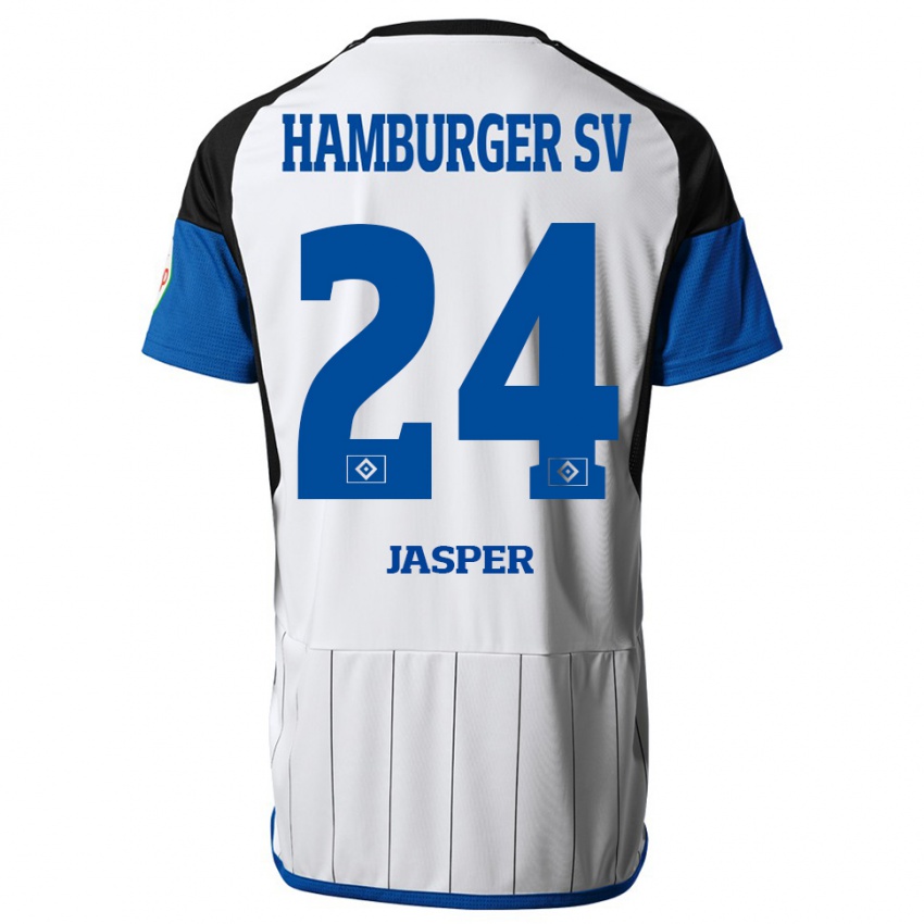 Børn Jan-Lukas Jasper #24 Hvid Hjemmebane Spillertrøjer 2023/24 Trøje T-Shirt