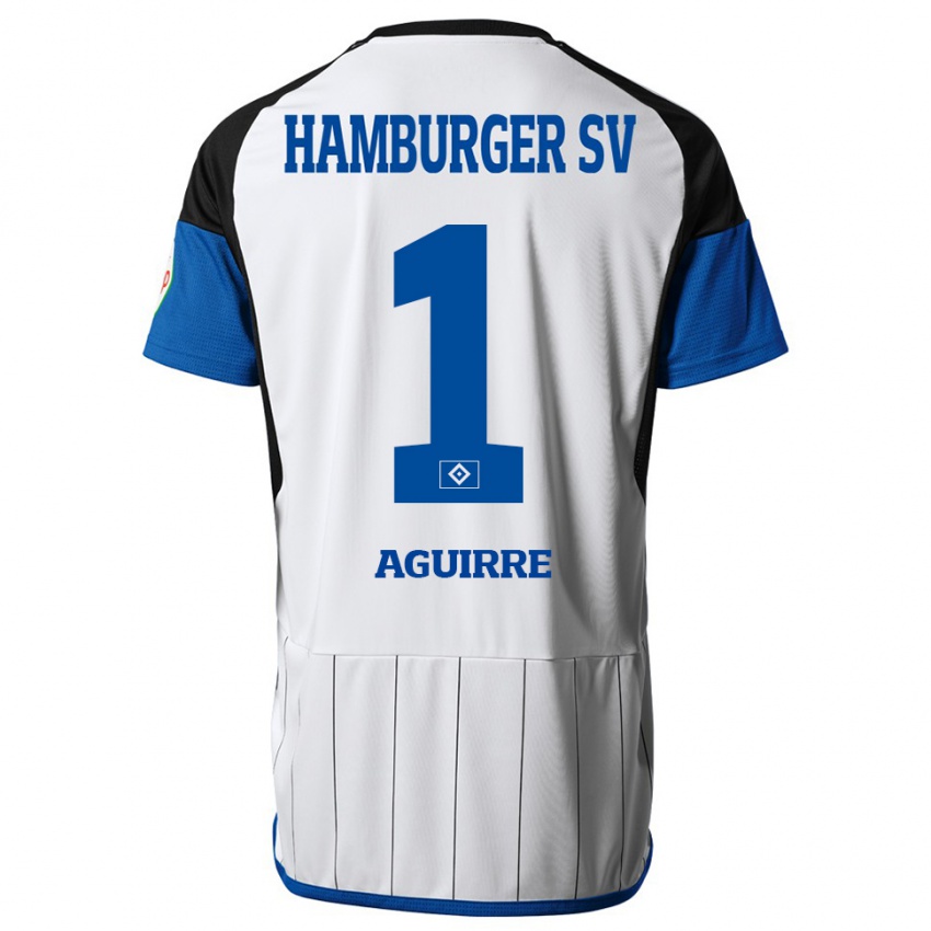 Børn José Aguirre #1 Hvid Hjemmebane Spillertrøjer 2023/24 Trøje T-Shirt