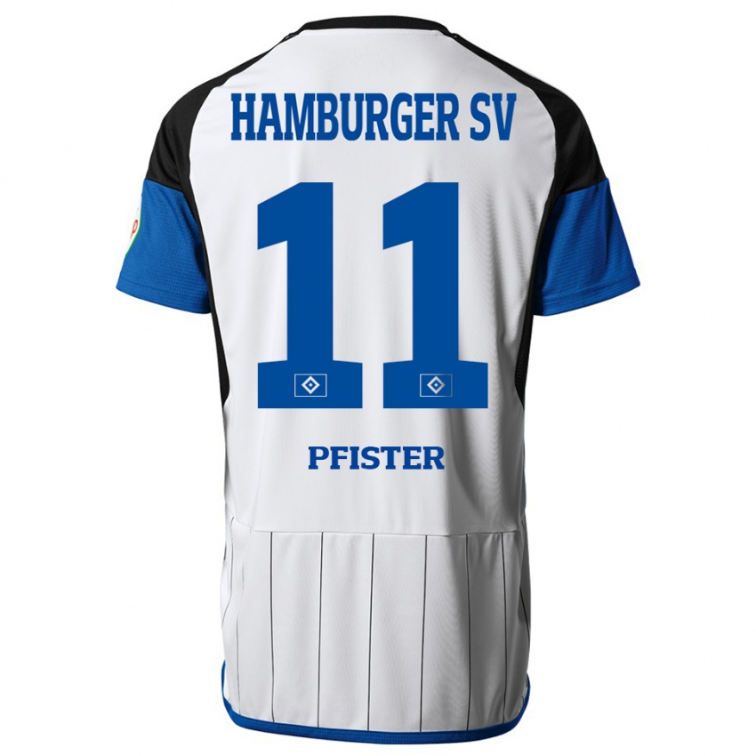 Børn Edward Pfister #11 Hvid Hjemmebane Spillertrøjer 2023/24 Trøje T-Shirt