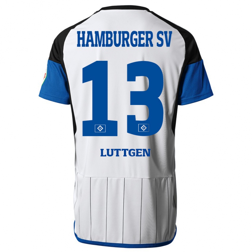 Børn Lasse Lüttgen #13 Hvid Hjemmebane Spillertrøjer 2023/24 Trøje T-Shirt