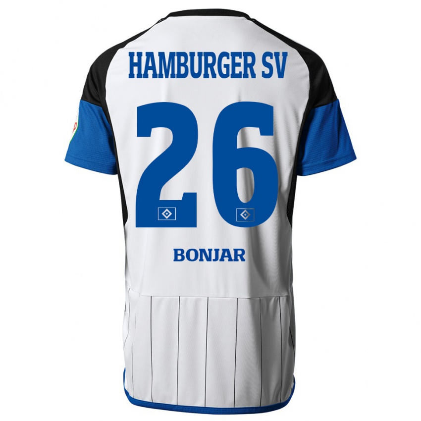 Børn Amir Bonjar #26 Hvid Hjemmebane Spillertrøjer 2023/24 Trøje T-Shirt