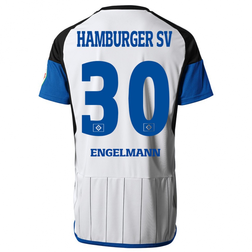 Børn Timon Engelmann #30 Hvid Hjemmebane Spillertrøjer 2023/24 Trøje T-Shirt