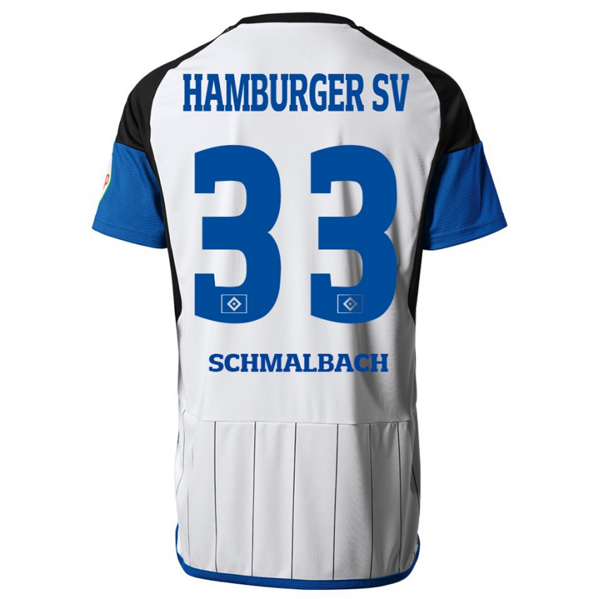 Børn Sebastian Schmalbach #33 Hvid Hjemmebane Spillertrøjer 2023/24 Trøje T-Shirt