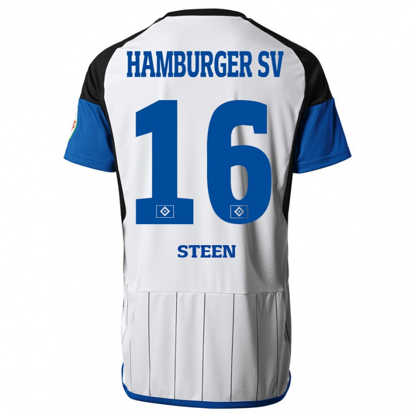 Børn Maya Steen #16 Hvid Hjemmebane Spillertrøjer 2023/24 Trøje T-Shirt