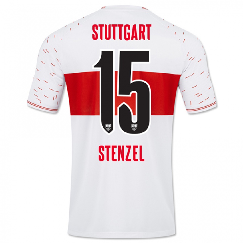 Børn Pascal Stenzel #15 Hvid Hjemmebane Spillertrøjer 2023/24 Trøje T-Shirt