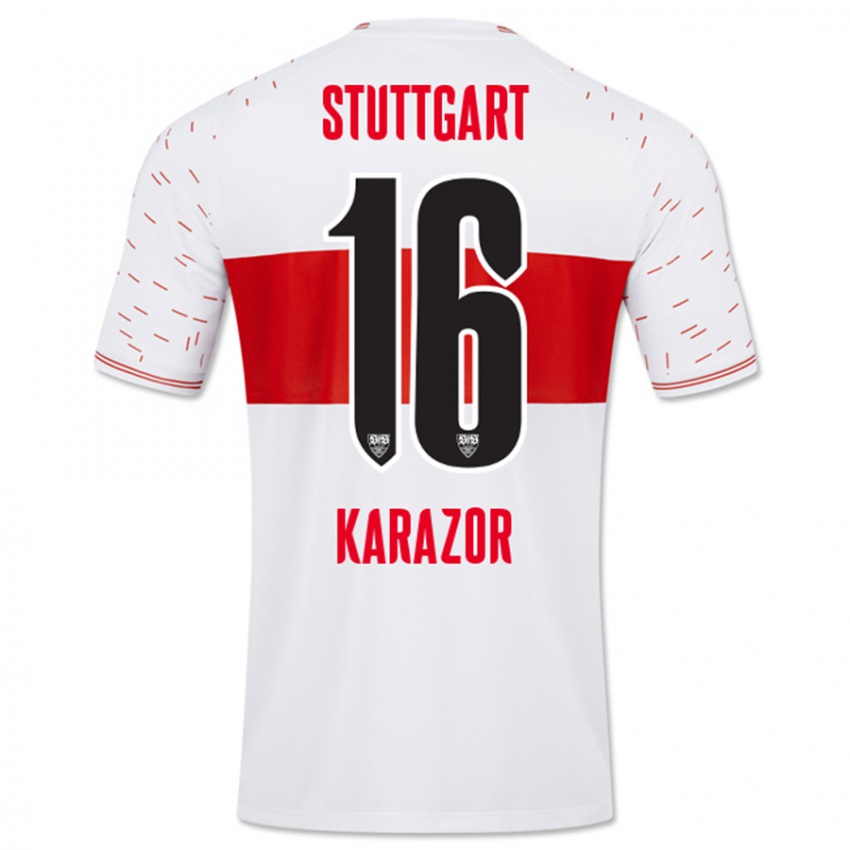 Børn Atakan Karazor #16 Hvid Hjemmebane Spillertrøjer 2023/24 Trøje T-Shirt