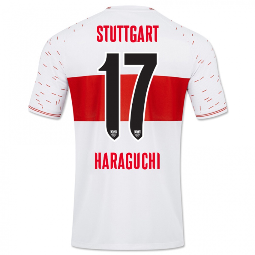 Børn Genki Haraguchi #17 Hvid Hjemmebane Spillertrøjer 2023/24 Trøje T-Shirt