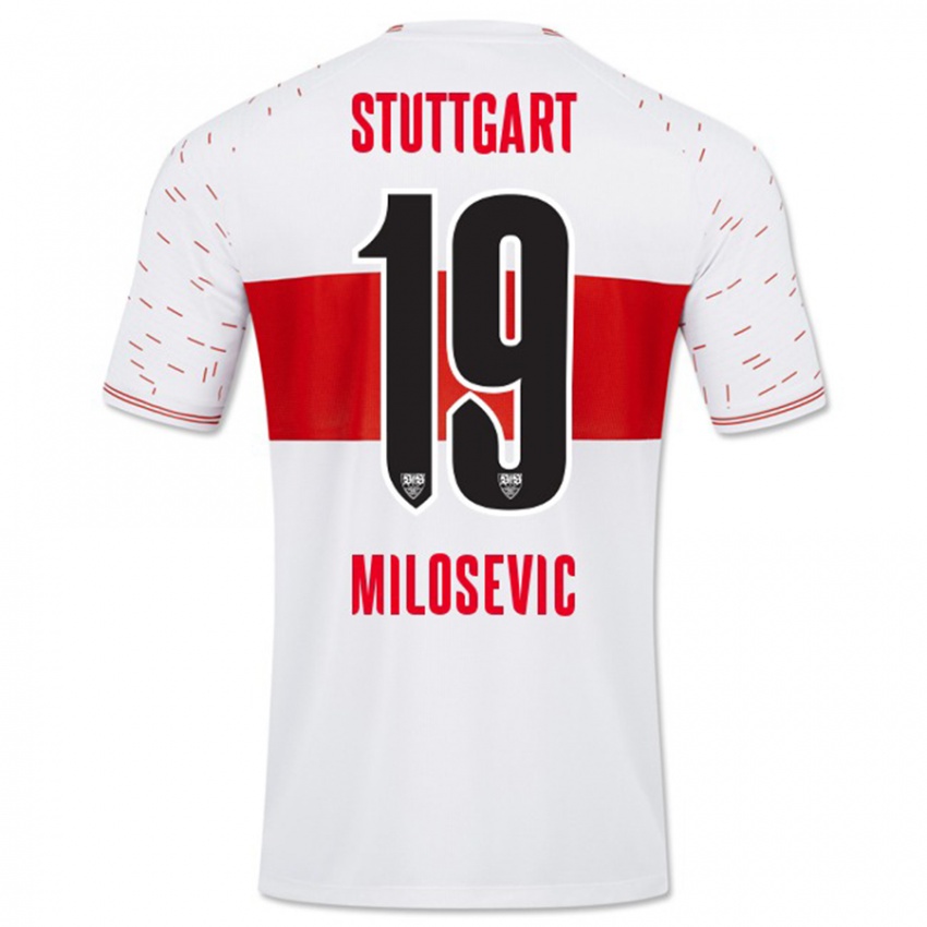 Børn Jovan Milosevic #19 Hvid Hjemmebane Spillertrøjer 2023/24 Trøje T-Shirt