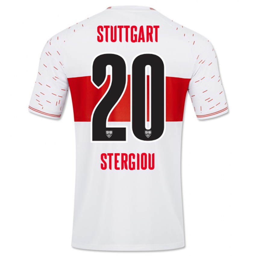 Børn Leonidas Stergiou #20 Hvid Hjemmebane Spillertrøjer 2023/24 Trøje T-Shirt