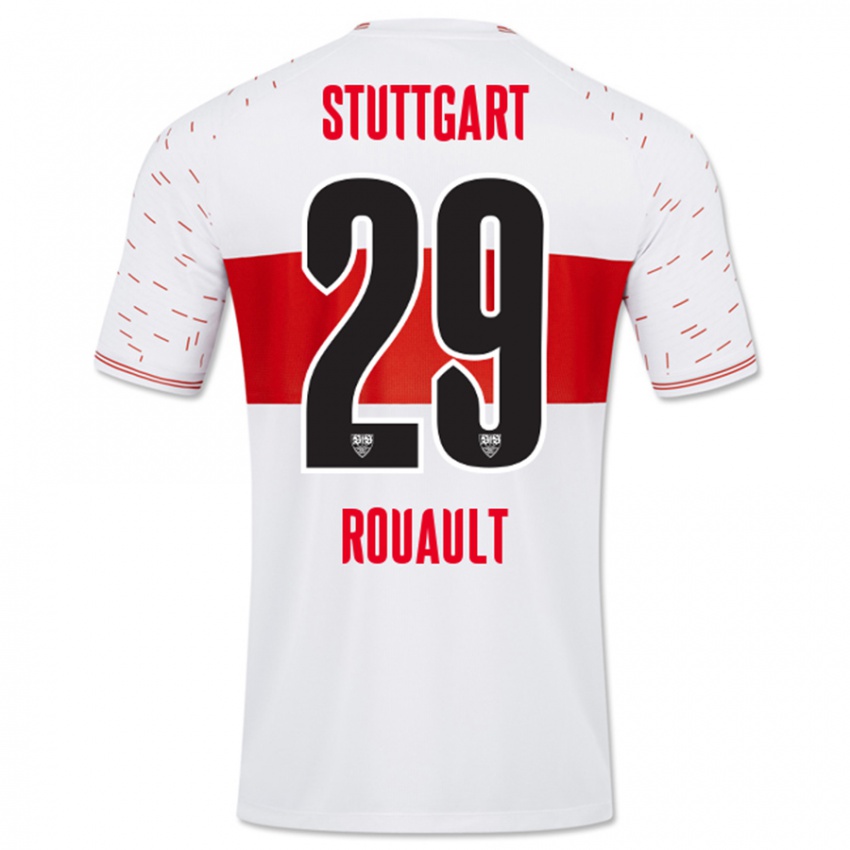 Børn Anthony Rouault #29 Hvid Hjemmebane Spillertrøjer 2023/24 Trøje T-Shirt