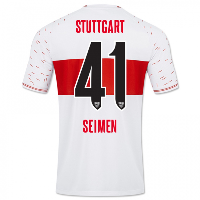 Børn Dennis Seimen #41 Hvid Hjemmebane Spillertrøjer 2023/24 Trøje T-Shirt