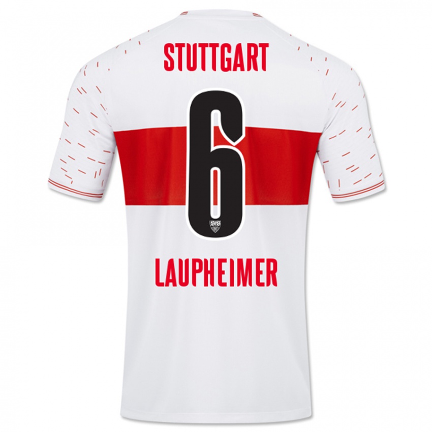 Børn Lukas Laupheimer #6 Hvid Hjemmebane Spillertrøjer 2023/24 Trøje T-Shirt