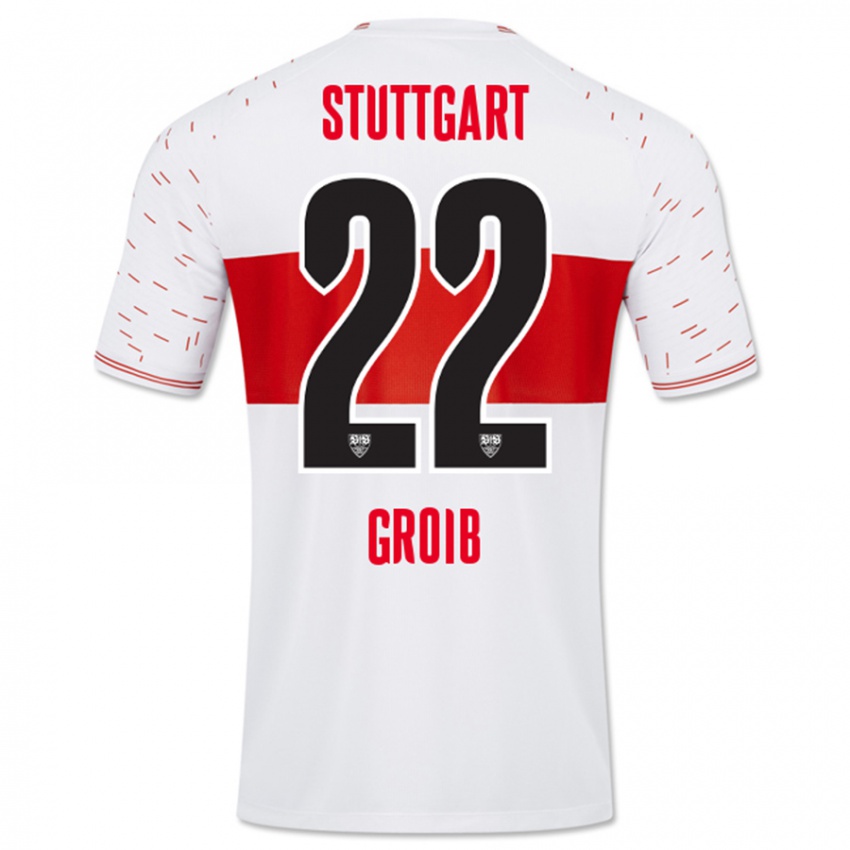 Børn Alexander Groiß #22 Hvid Hjemmebane Spillertrøjer 2023/24 Trøje T-Shirt