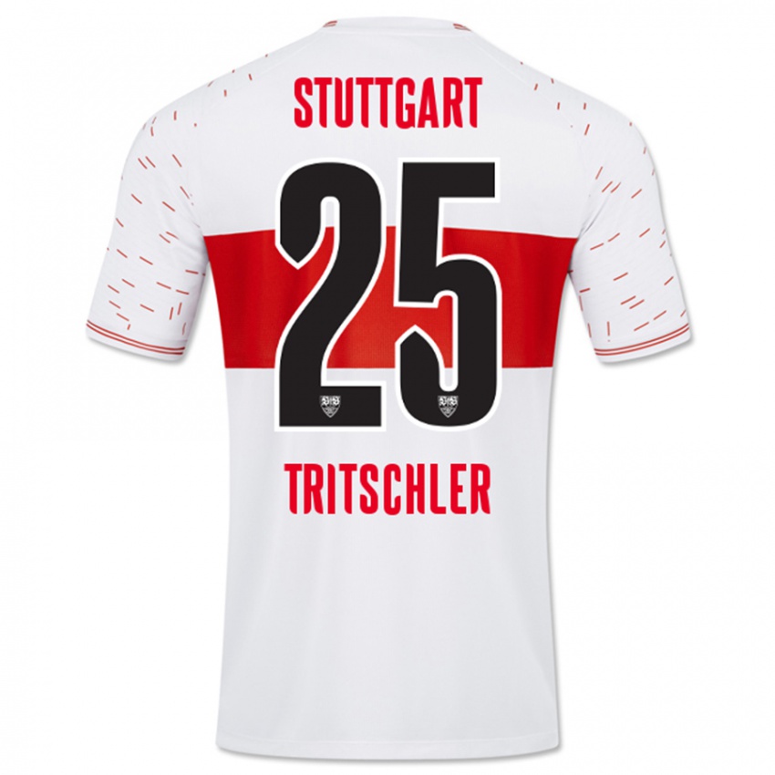 Børn David Tritschler #25 Hvid Hjemmebane Spillertrøjer 2023/24 Trøje T-Shirt