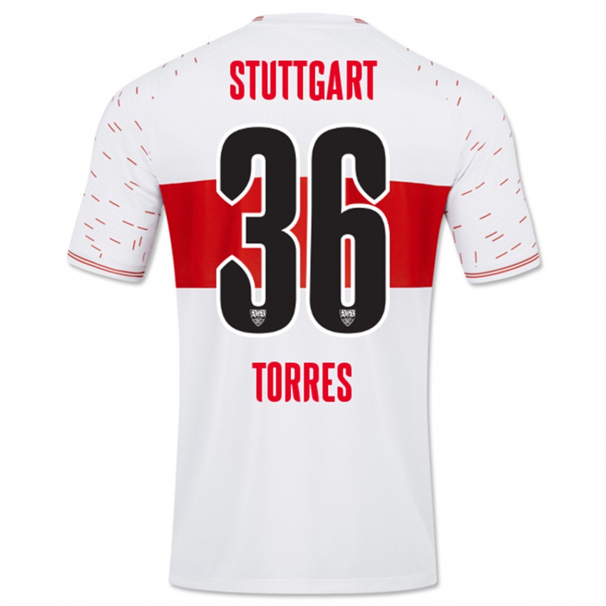 Børn Yohann Torres #36 Hvid Hjemmebane Spillertrøjer 2023/24 Trøje T-Shirt