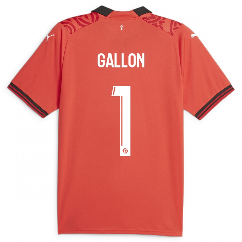 Børn Gauthier Gallon #1 Rød Hjemmebane Spillertrøjer 2023/24 Trøje T-Shirt