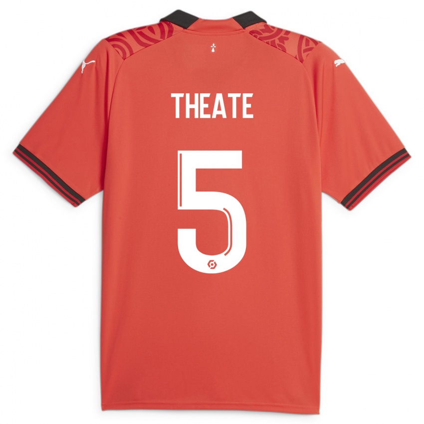 Børn Arthur Theate #5 Rød Hjemmebane Spillertrøjer 2023/24 Trøje T-Shirt