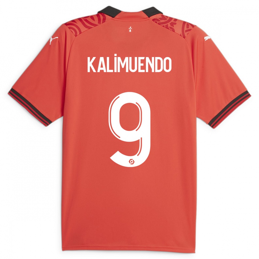 Børn Arnaud Kalimuendo #9 Rød Hjemmebane Spillertrøjer 2023/24 Trøje T-Shirt