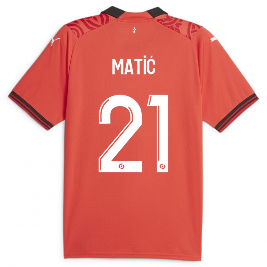 Børn Nemanja Matic #21 Rød Hjemmebane Spillertrøjer 2023/24 Trøje T-Shirt