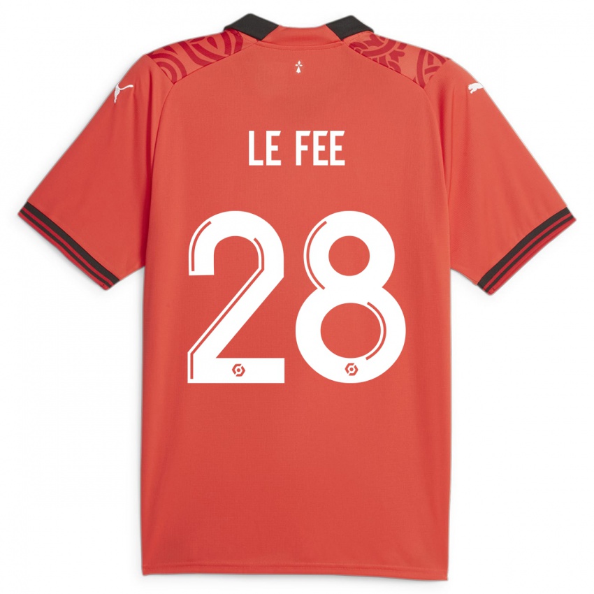 Børn Enzo Le Fée #28 Rød Hjemmebane Spillertrøjer 2023/24 Trøje T-Shirt