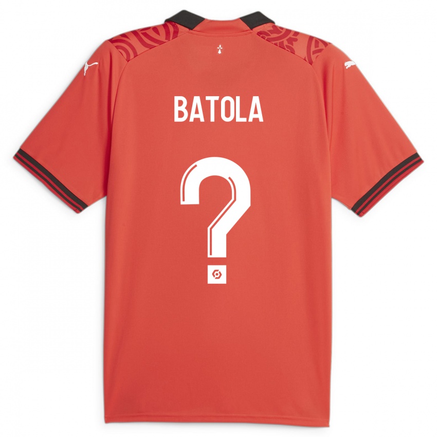 Børn Yann Batola #0 Rød Hjemmebane Spillertrøjer 2023/24 Trøje T-Shirt