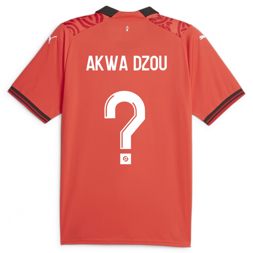 Børn Yoan Akwa Dzou #0 Rød Hjemmebane Spillertrøjer 2023/24 Trøje T-Shirt