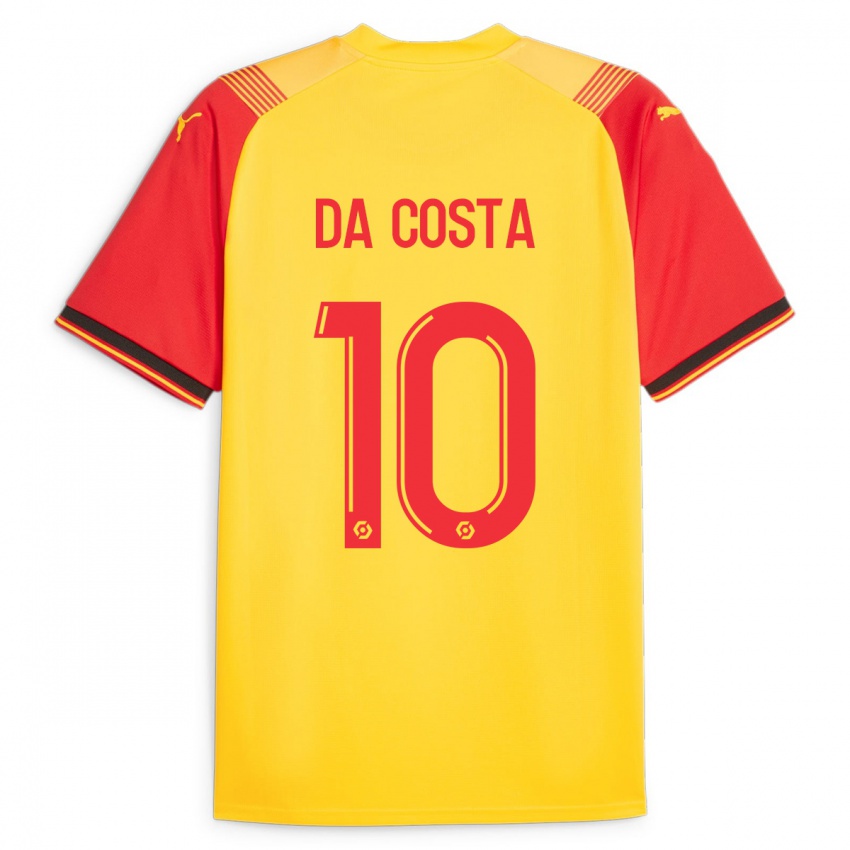 Børn David Pereira Da Costa #10 Gul Hjemmebane Spillertrøjer 2023/24 Trøje T-Shirt