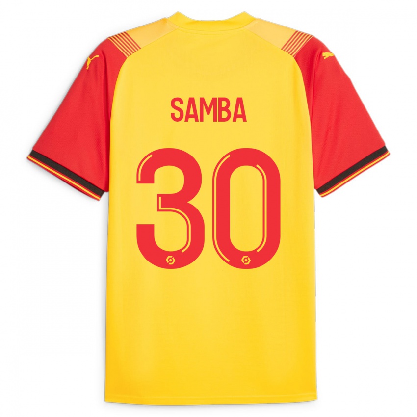 Børn Brice Samba #30 Gul Hjemmebane Spillertrøjer 2023/24 Trøje T-Shirt