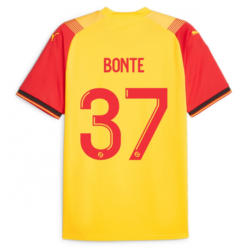 Børn Nolan Bonte #37 Gul Hjemmebane Spillertrøjer 2023/24 Trøje T-Shirt