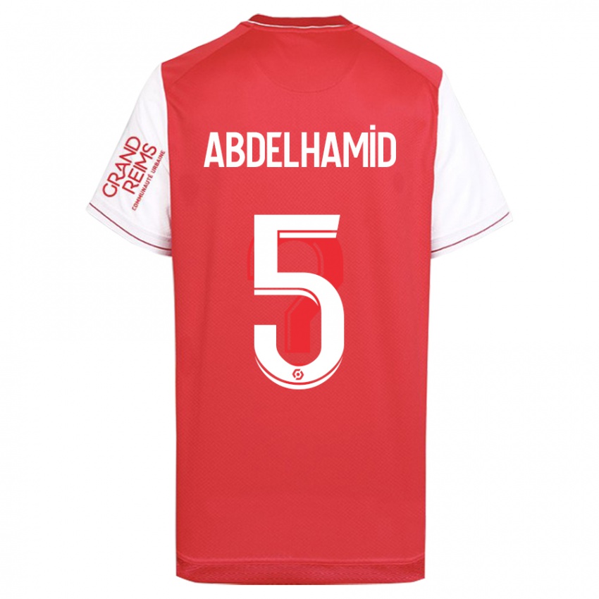 Børn Yunis Abdelhamid #5 Rød Hjemmebane Spillertrøjer 2023/24 Trøje T-Shirt