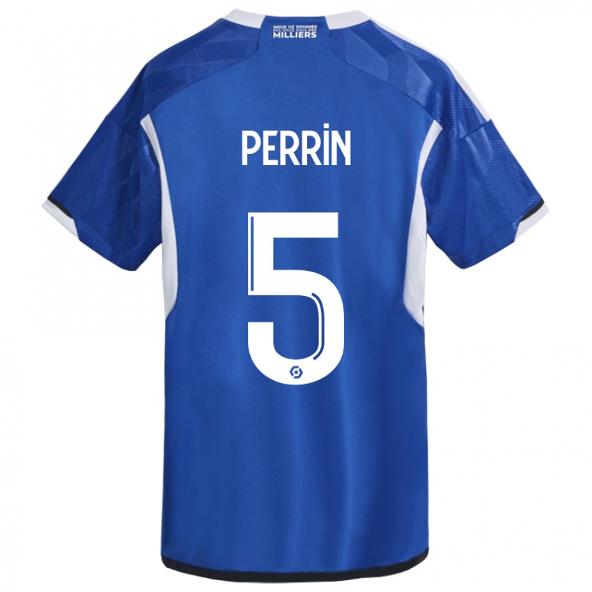 Børn Lucas Perrin #5 Blå Hjemmebane Spillertrøjer 2023/24 Trøje T-Shirt