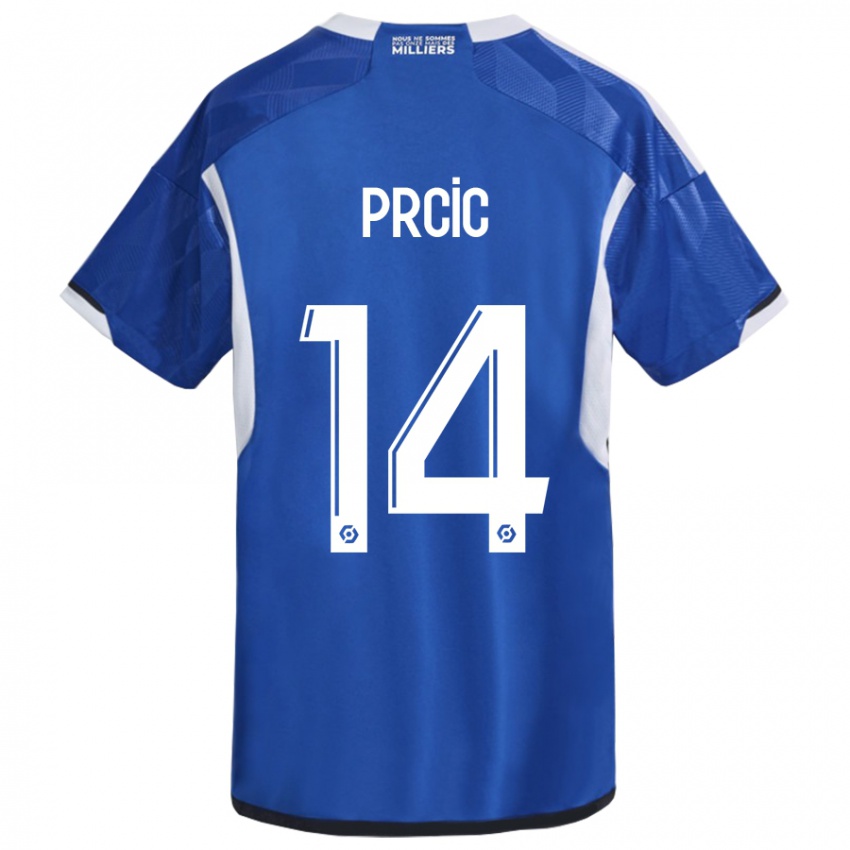 Børn Sanjin Prcic #14 Blå Hjemmebane Spillertrøjer 2023/24 Trøje T-Shirt