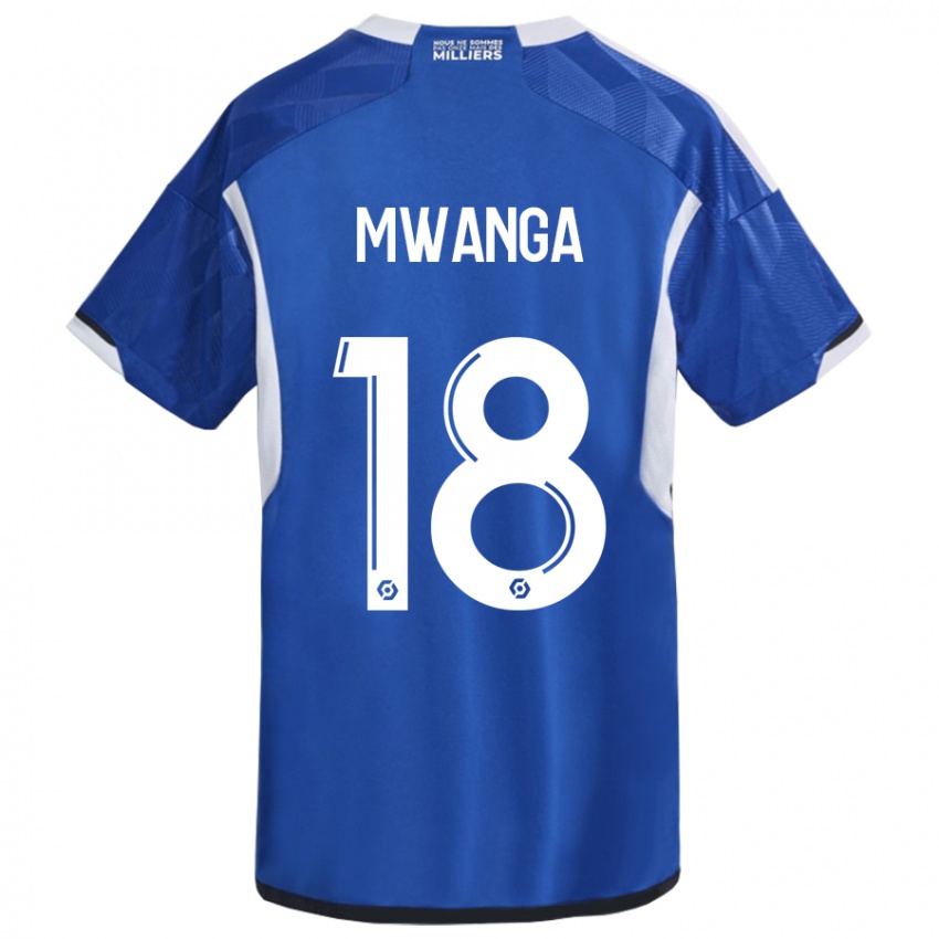 Børn Junior Mwanga #18 Blå Hjemmebane Spillertrøjer 2023/24 Trøje T-Shirt