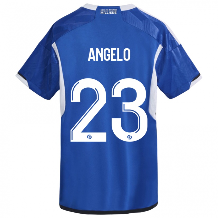 Børn Ângelo #23 Blå Hjemmebane Spillertrøjer 2023/24 Trøje T-Shirt