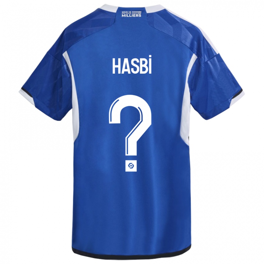 Børn Walid Hasbi #0 Blå Hjemmebane Spillertrøjer 2023/24 Trøje T-Shirt
