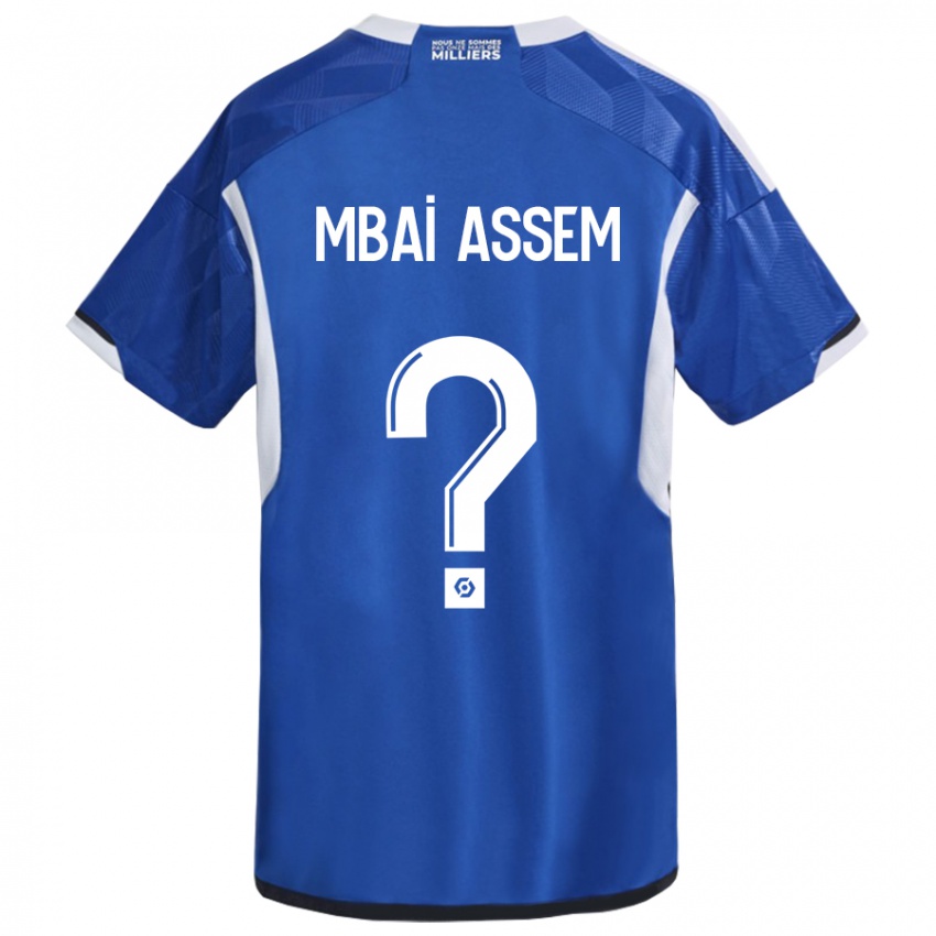 Børn Chris Mbaï-Assem #0 Blå Hjemmebane Spillertrøjer 2023/24 Trøje T-Shirt