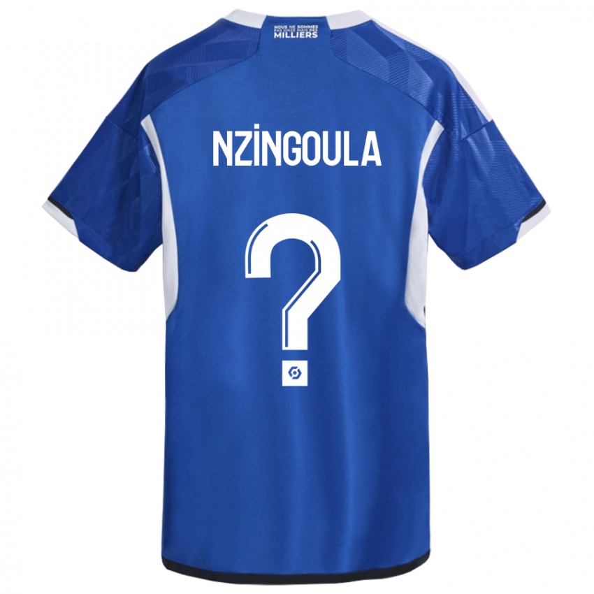 Børn Rabby Nzingoula #0 Blå Hjemmebane Spillertrøjer 2023/24 Trøje T-Shirt