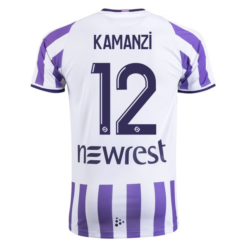 Børn Warren Kamanzi #12 Hvid Hjemmebane Spillertrøjer 2023/24 Trøje T-Shirt