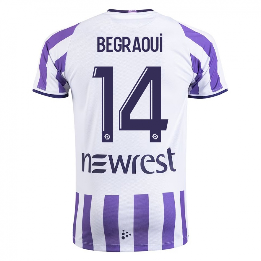 Børn Yanis Begraoui #14 Hvid Hjemmebane Spillertrøjer 2023/24 Trøje T-Shirt